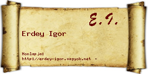 Erdey Igor névjegykártya
